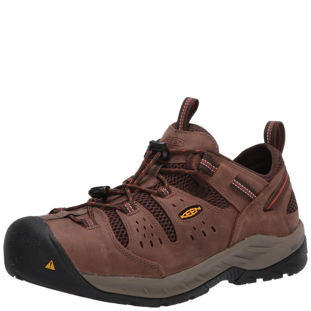 KEEN UTILITY MENS ATLANTA COOL 2 LOW STEEL TOE WORK SHOE, SHITAKE/RUST, 10.5 US